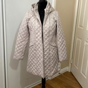 Via Spiga Women's Quilted Mid-Length Puffer Jacket with Detachable Hood